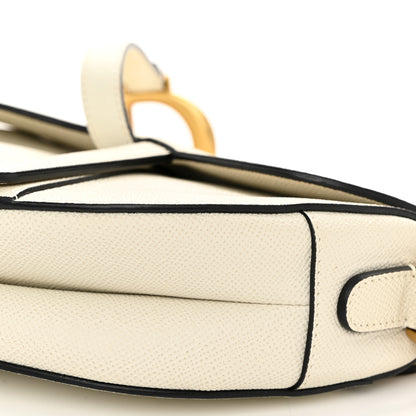 Christian Dior Grained Calfskin Saddle Bag White 10 of 12