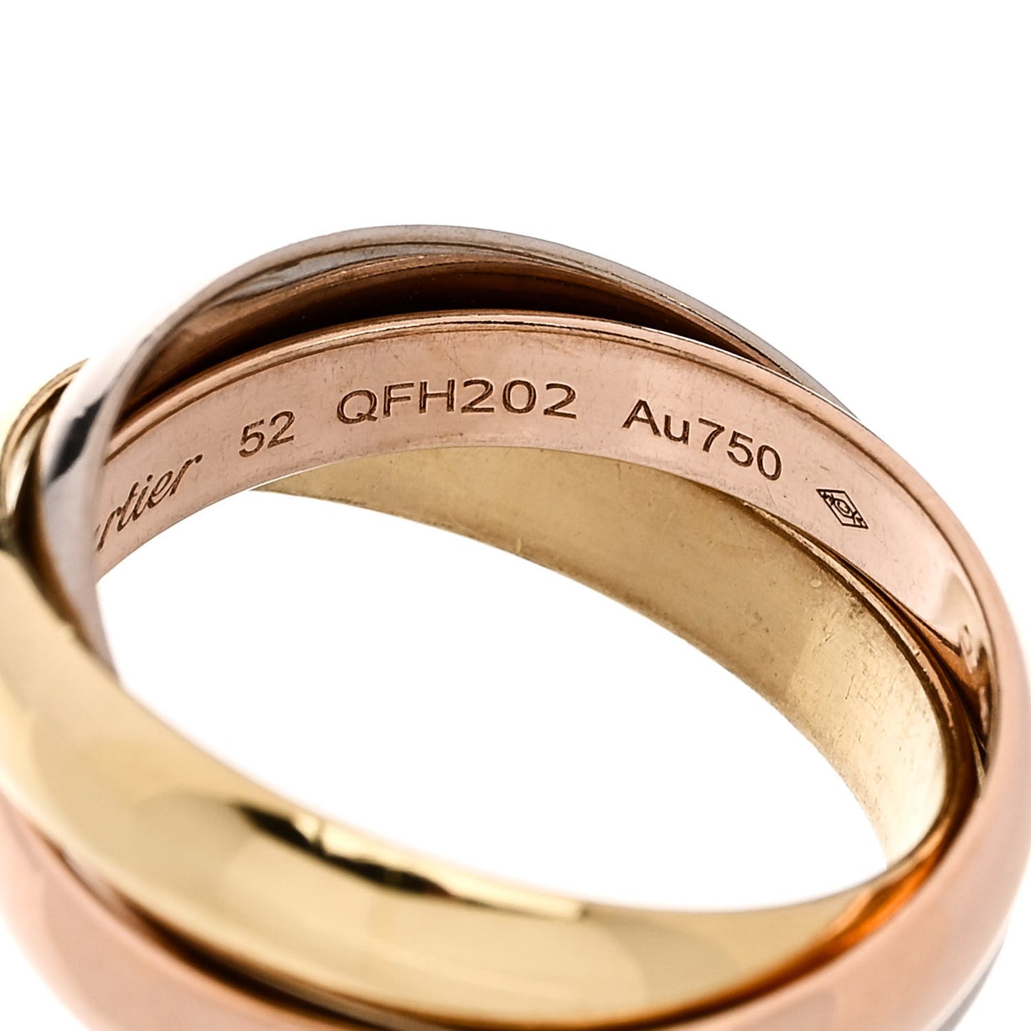 18K Pink Yellow White Gold Classic Trinity Ring 52 6