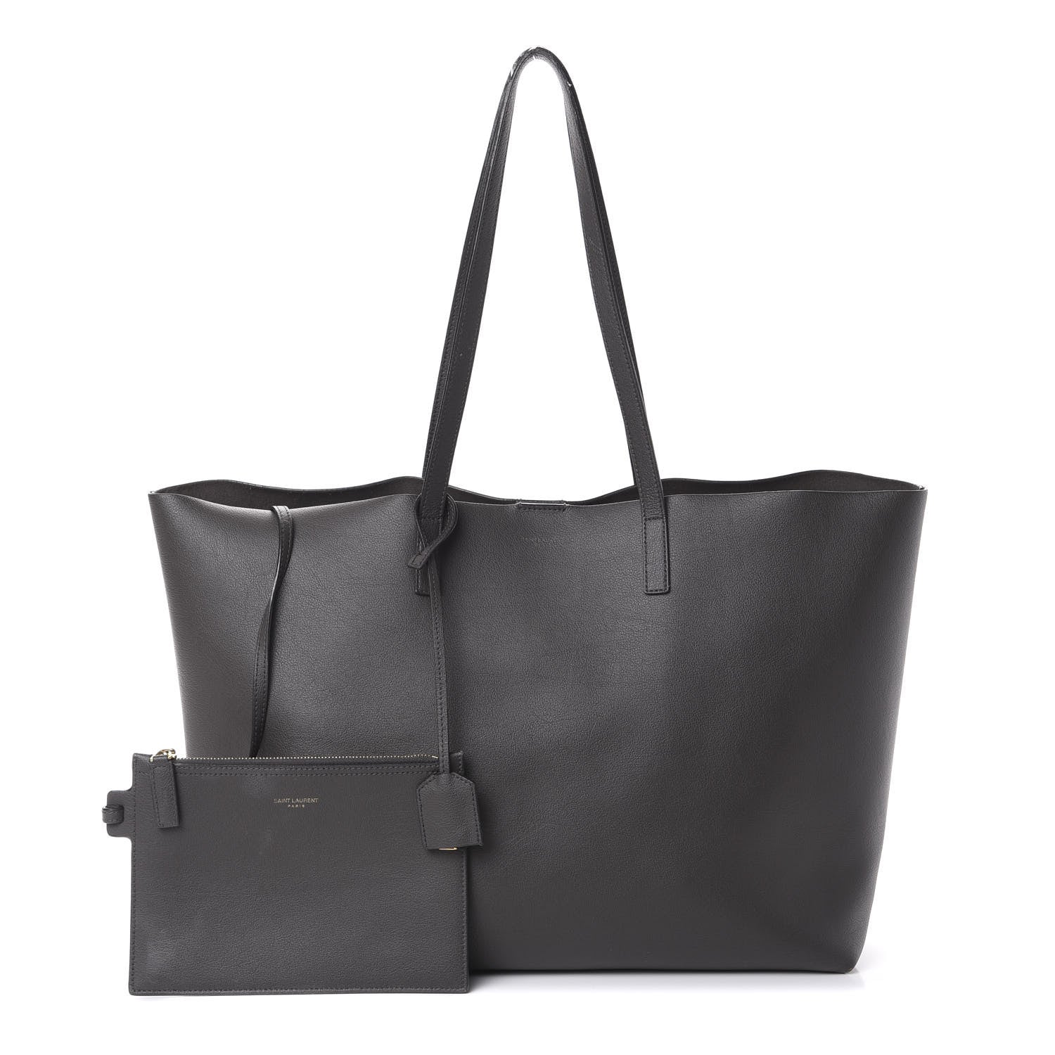 Saint Laurent Calfskin Large Shopping Tote Earth 1 of 11