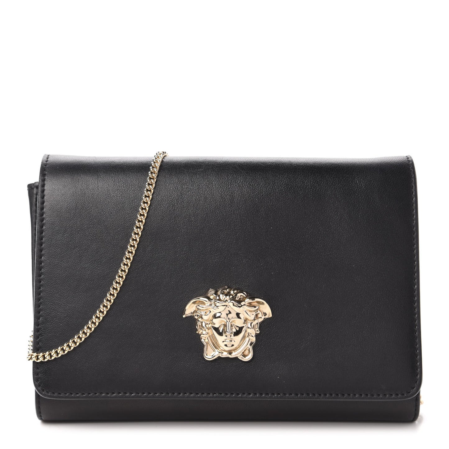 Vitello Palazzo Medusa Evening Clutch Bag Black