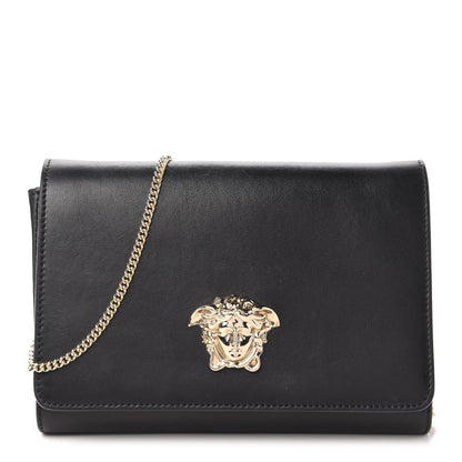 Versace Vitello Palazzo Medusa Evening Clutch Bag Black 1 of 10