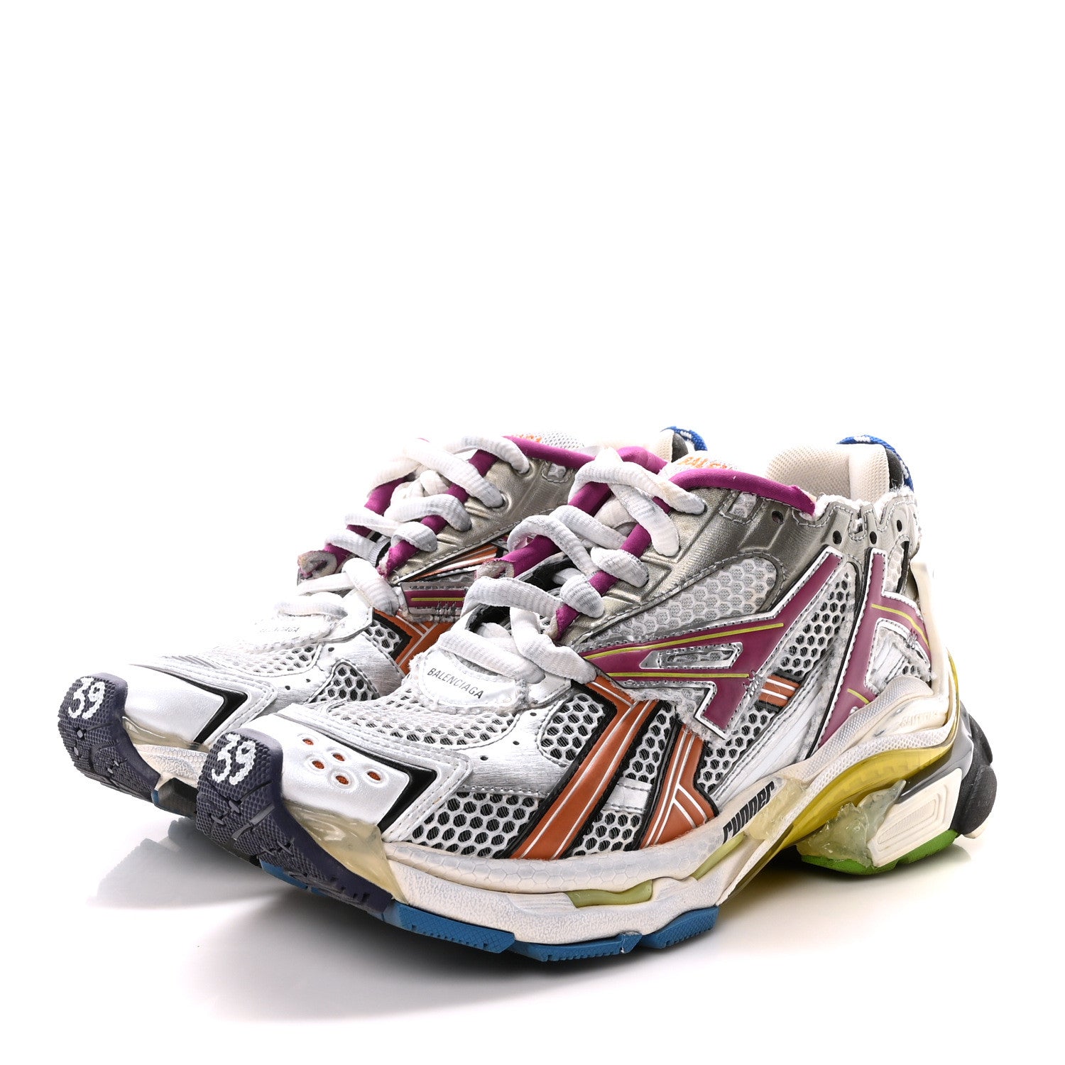 Balenciaga Mesh Rubber Womens Runner Sneakers 39 Multicolor 4 of 8