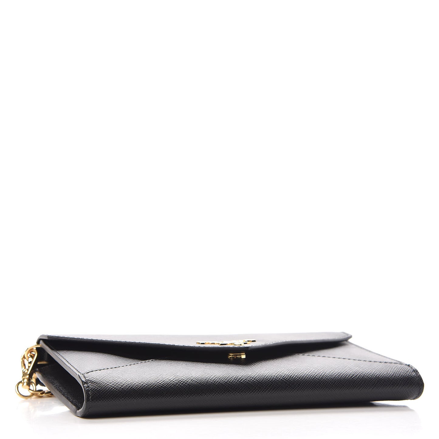 Saffiano Envelope Wristlet Crossbody Wallet Black