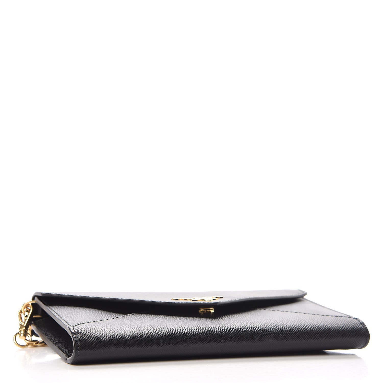 Prada Saffiano Envelope Wristlet Crossbody Wallet Black 4 of 7