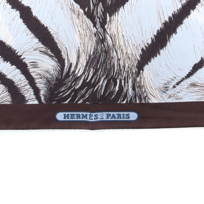Hermes Silk Double Face Tigre Royal Scarf 90 Marron White Multi 2 of 3