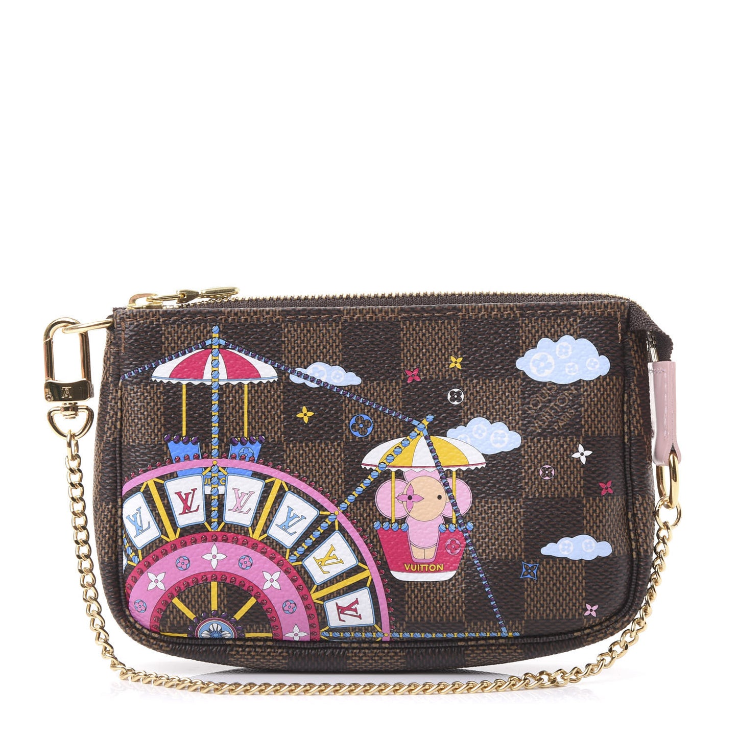 Damier Ebene 2020 Christmas Animation Big Wheel Mini Pochette Accessories Rose Ballerine