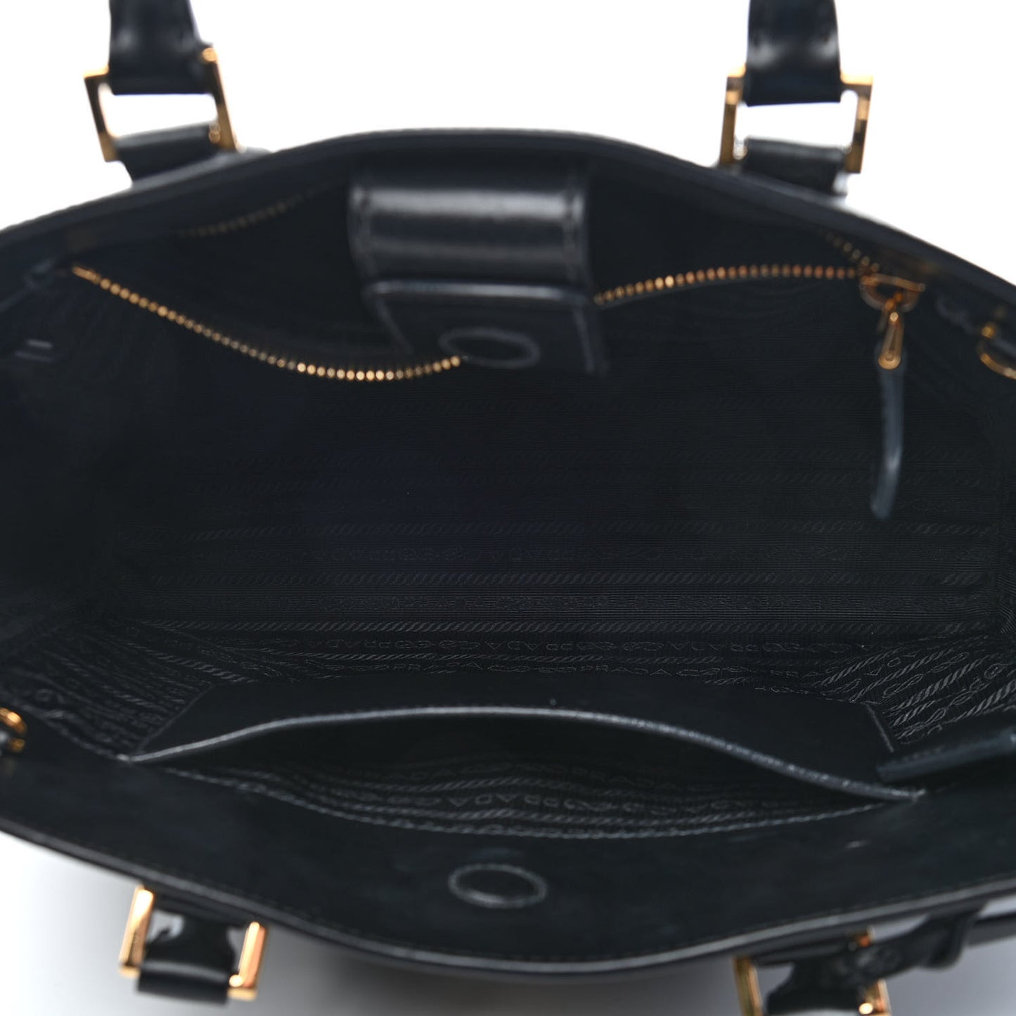 Saffiano Soft Calfskin Zippered Tote Black