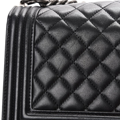 Chanel Lambskin Quilted Medium Boy Flap Black 15 of 15