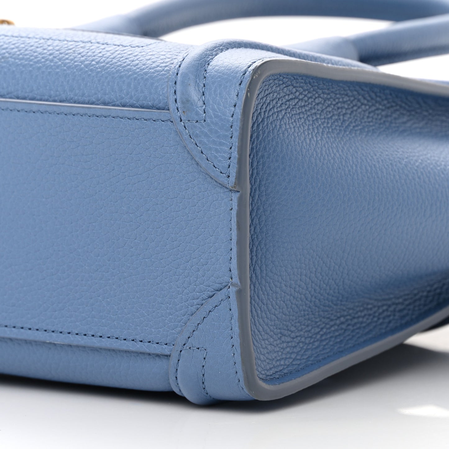Drummed Calfskin Nano Luggage Azure