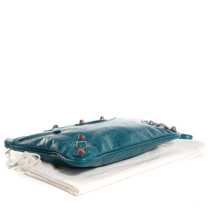 Balenciaga Agneau Giant 12 Rose Gold Hardware Flat Handle Clutch Lagon 5 of 11