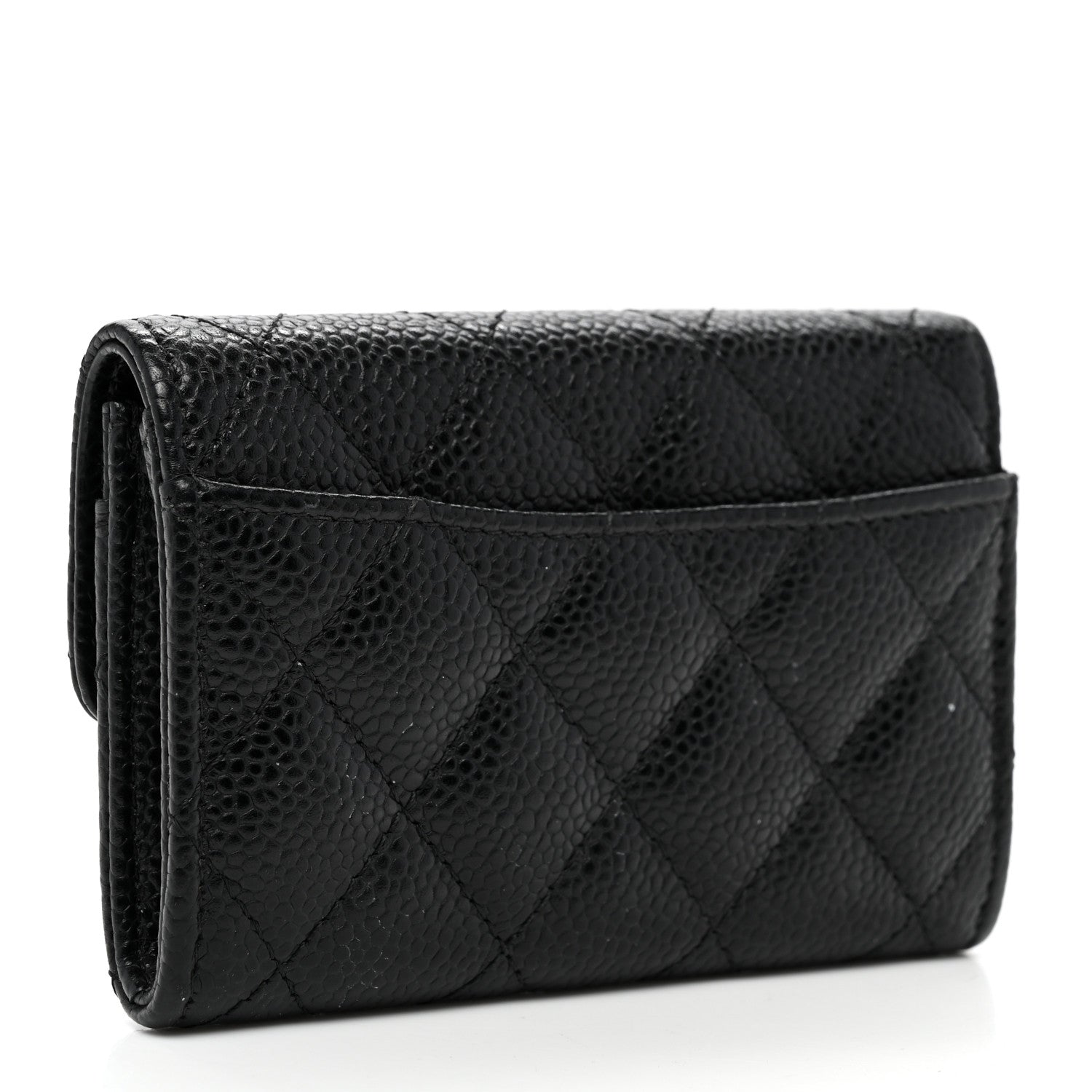 Chanel Caviar Quilted Flap Card Holder Wallet Black 3 of 7
