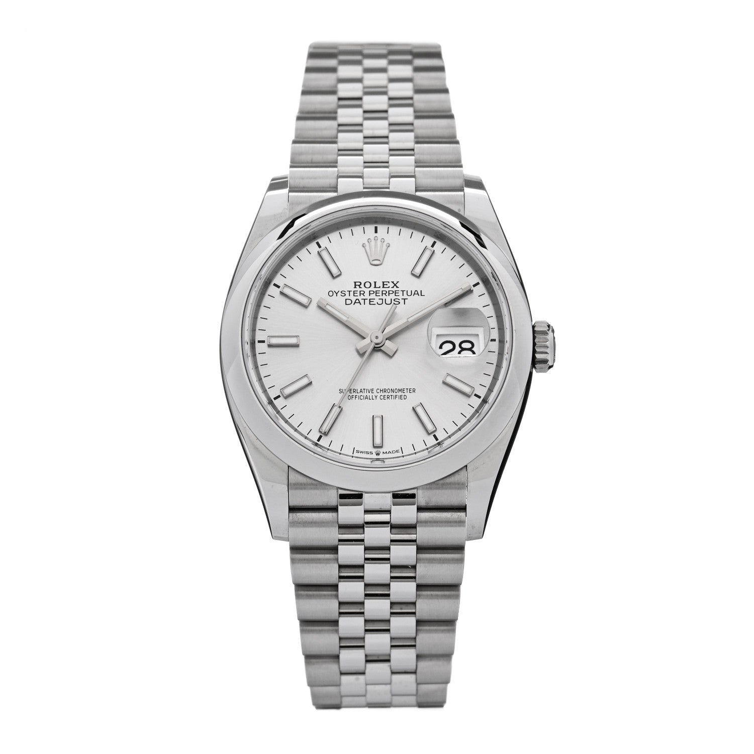 Rolex Stainless Steel 36mm Oyster Perpetual Datejust Watch Silver 126200 1 of 5