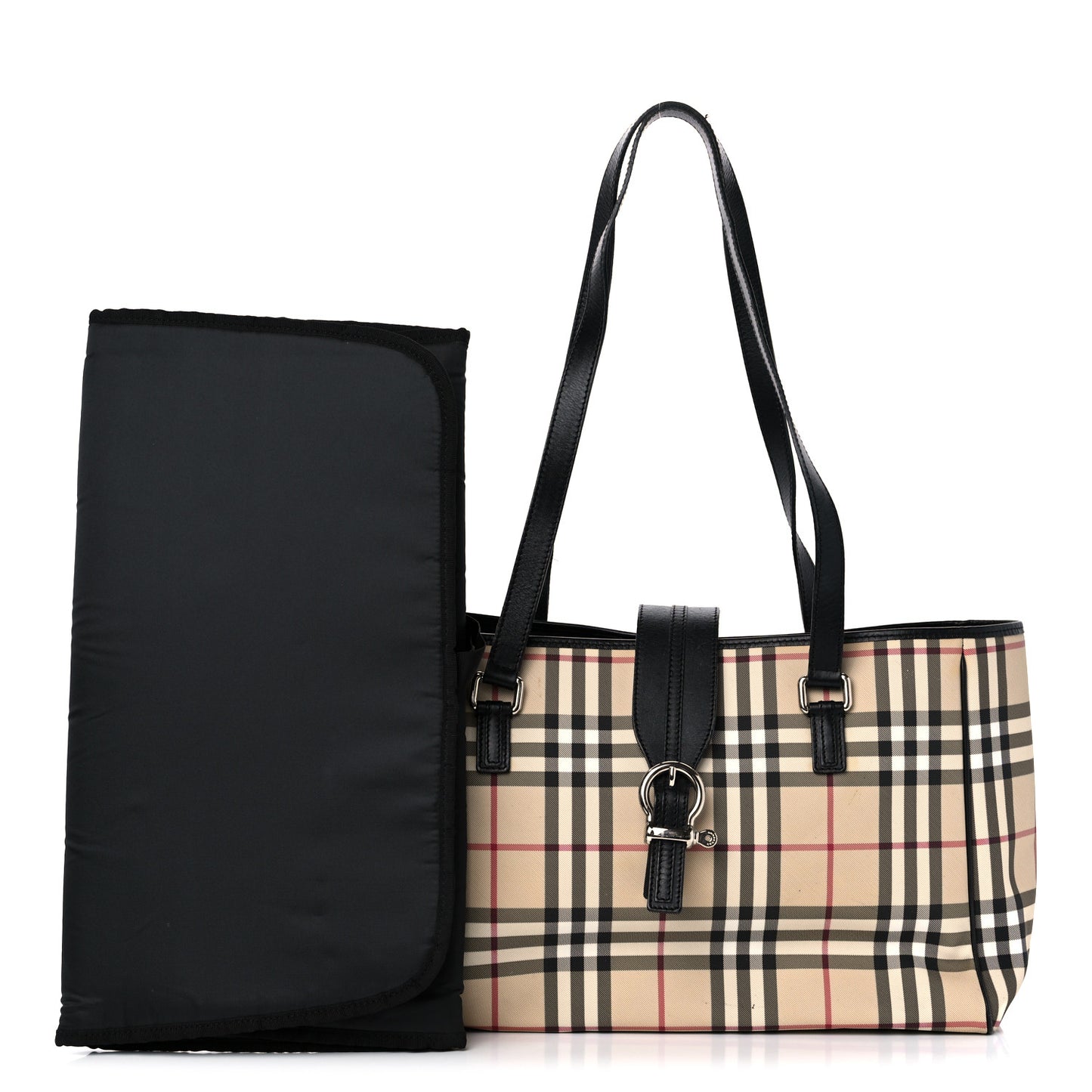 House Check Diaper Bag Black