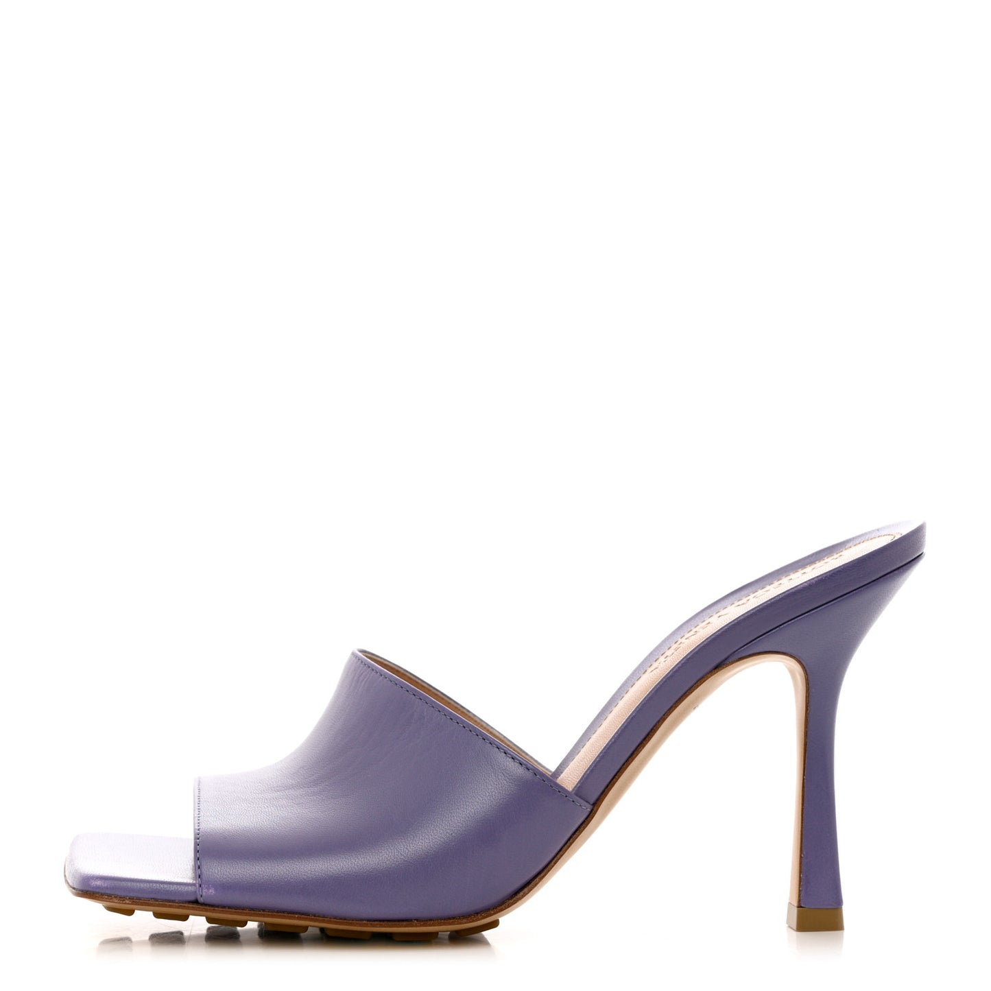 Lambskin Stretch Mule Sandals 37 Lavender