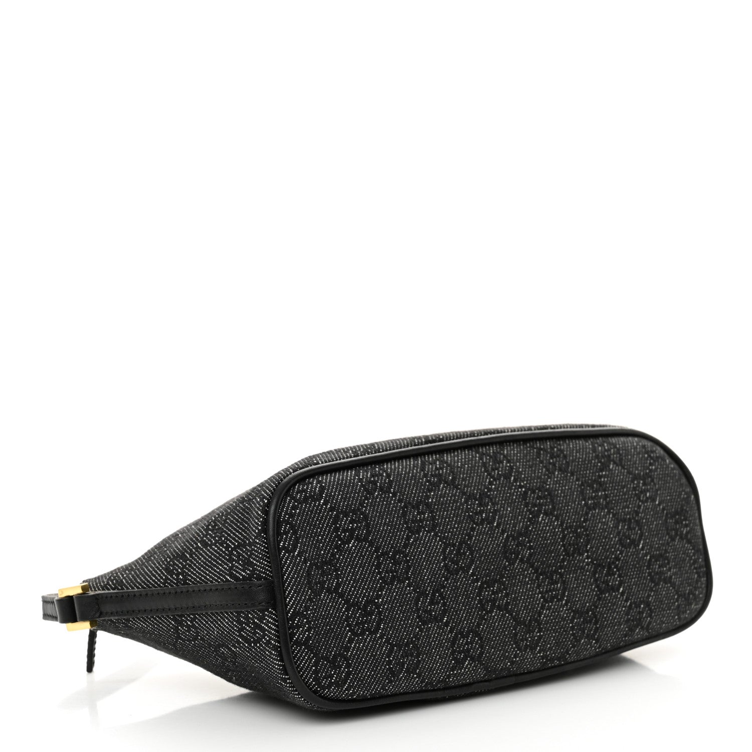 Gucci Denim Monogram Boat Pochette Black 4 of 11