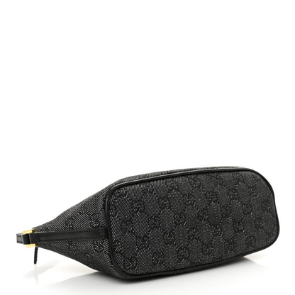 Gucci Denim Monogram Boat Pochette Black 4 of 11