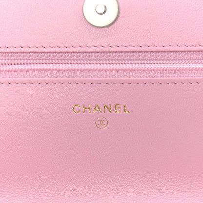 Chanel Lambskin Quilted Chanel 19 Wallet On Chain WOC Dark Pink 8 of 12