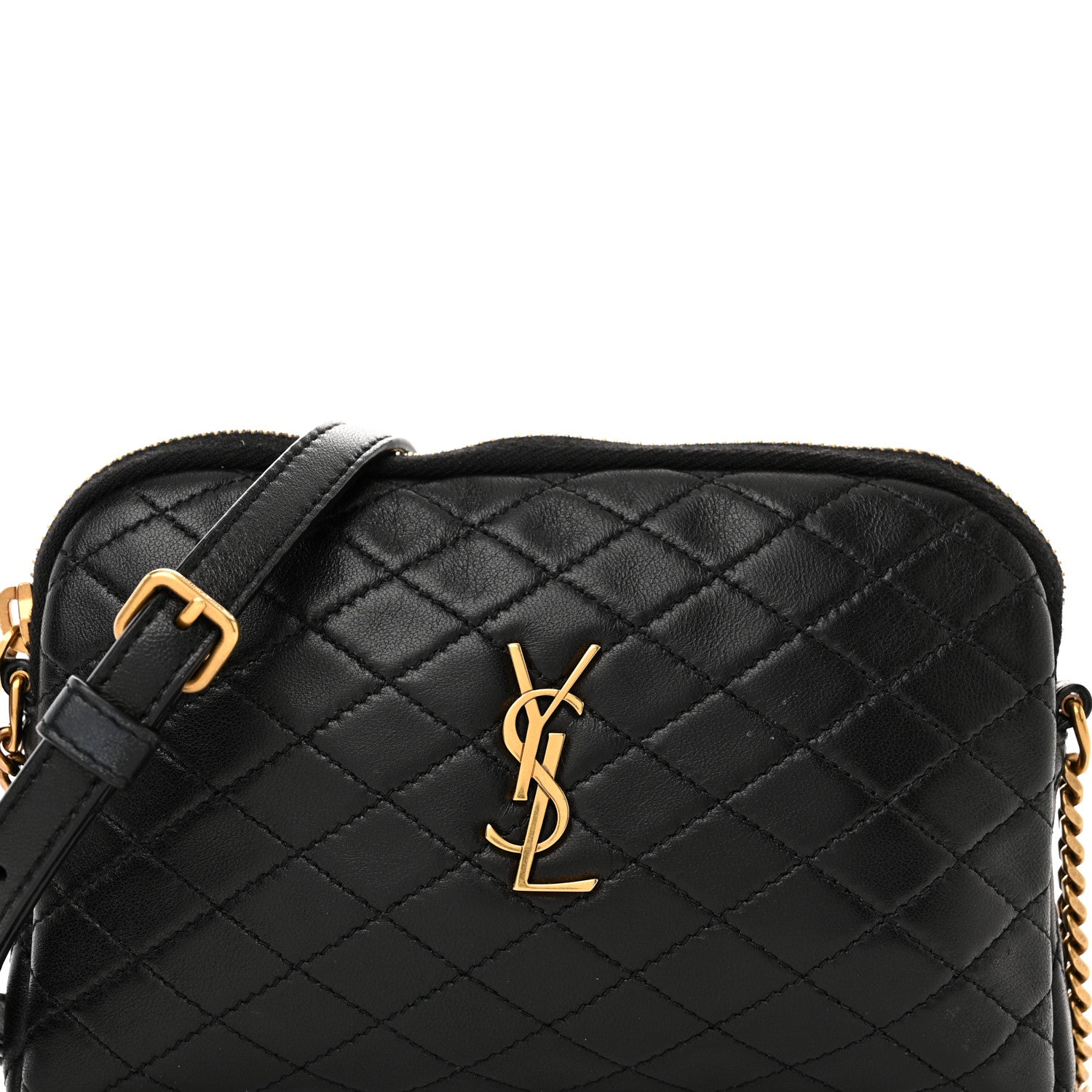 Saint Laurent Lambskin Quilted Gaby Zipped Pouch Black 8 of 11