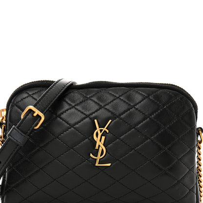 Saint Laurent Lambskin Quilted Gaby Zipped Pouch Black 8 of 11