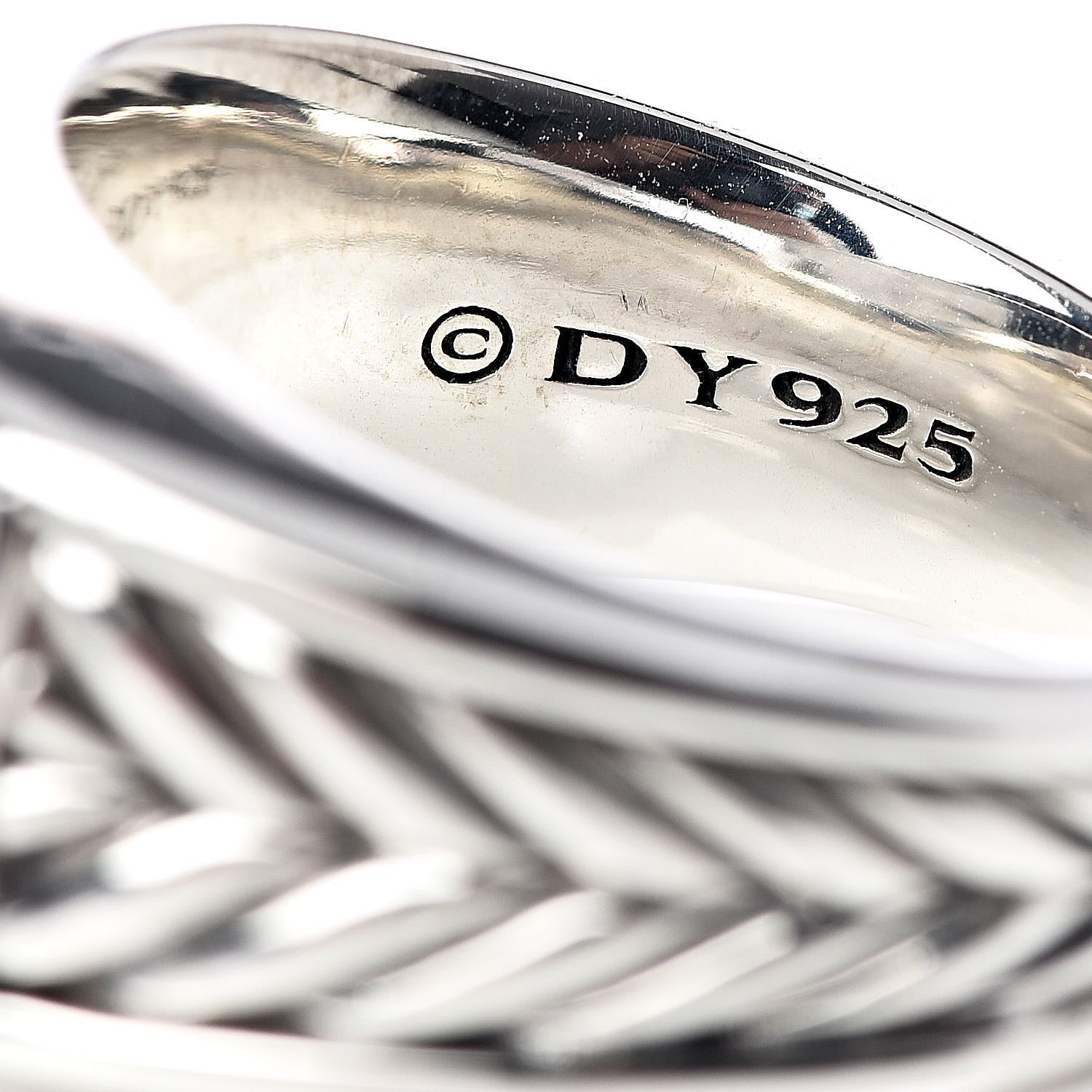 David Yurman Sterling Silver Blue Sapphire Chevron Signet Ring 58 8.5 5 of 5