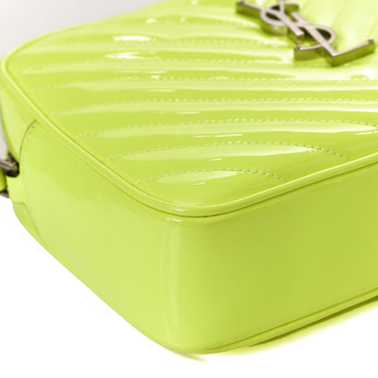 Saint Laurent Patent Calfskin Matelasse Monogram Lou Camera Bag Neon Yellow 11 of 12