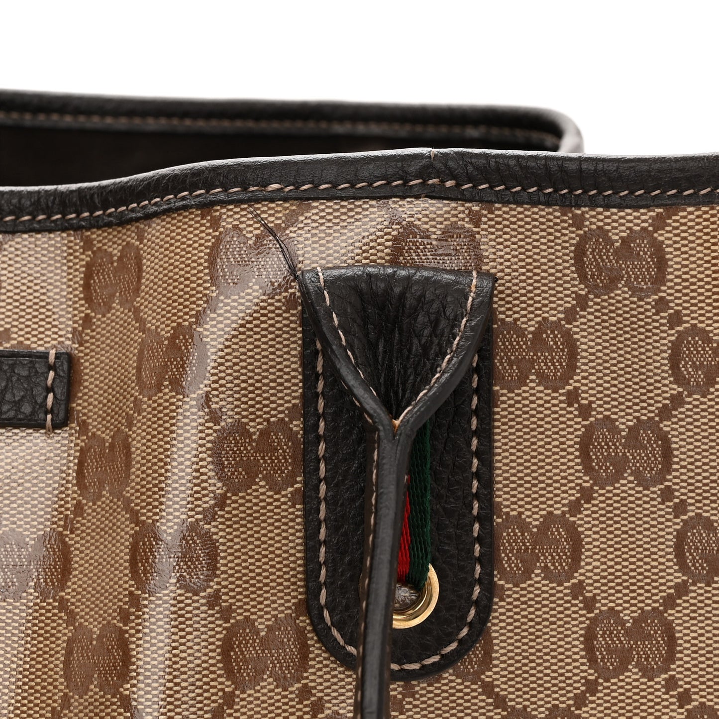 Crystal Monogram Medium Princy Tote Dark Brown