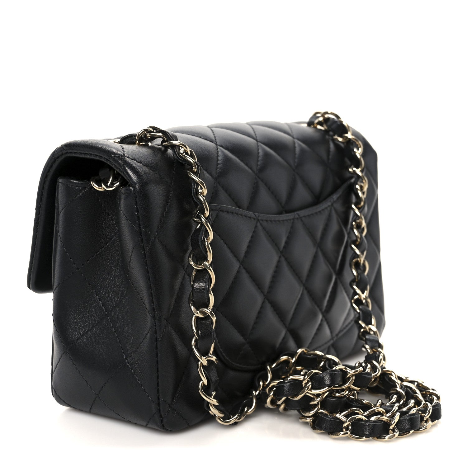 Chanel Lambskin Quilted Mini Rectangular Flap Black 3 of 11