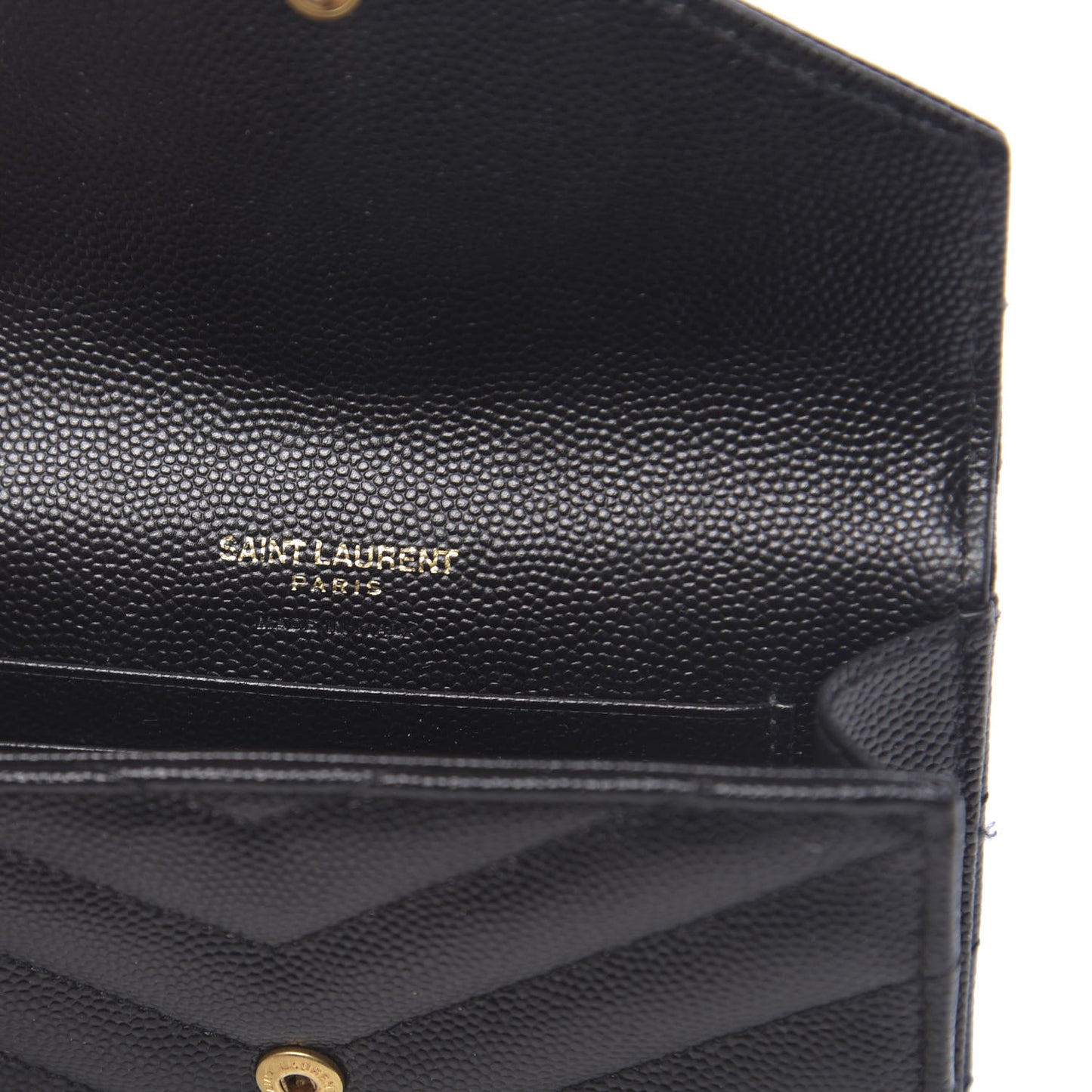 Grain De Poudre Matelasse Chevron Small Monogram Envelope Wallet Black