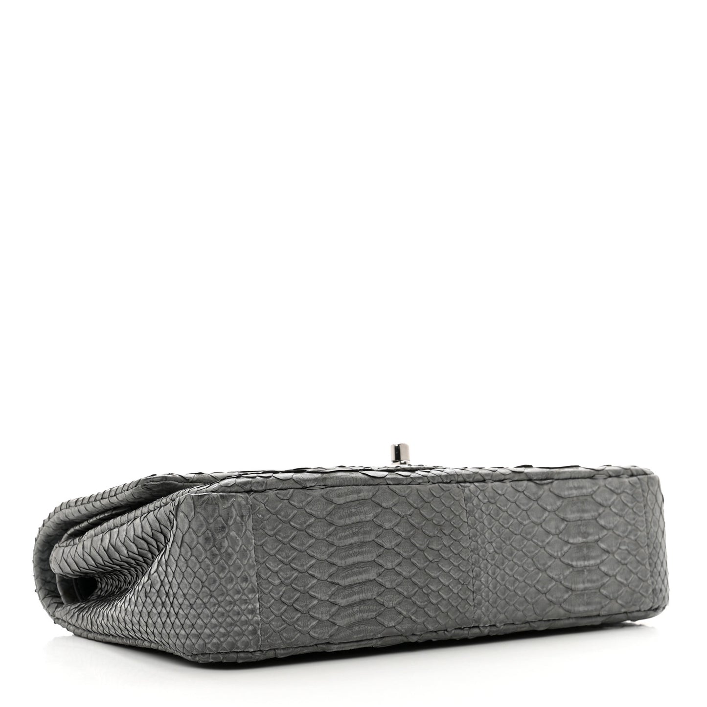 Snakeskin Medium Double Flap Grey