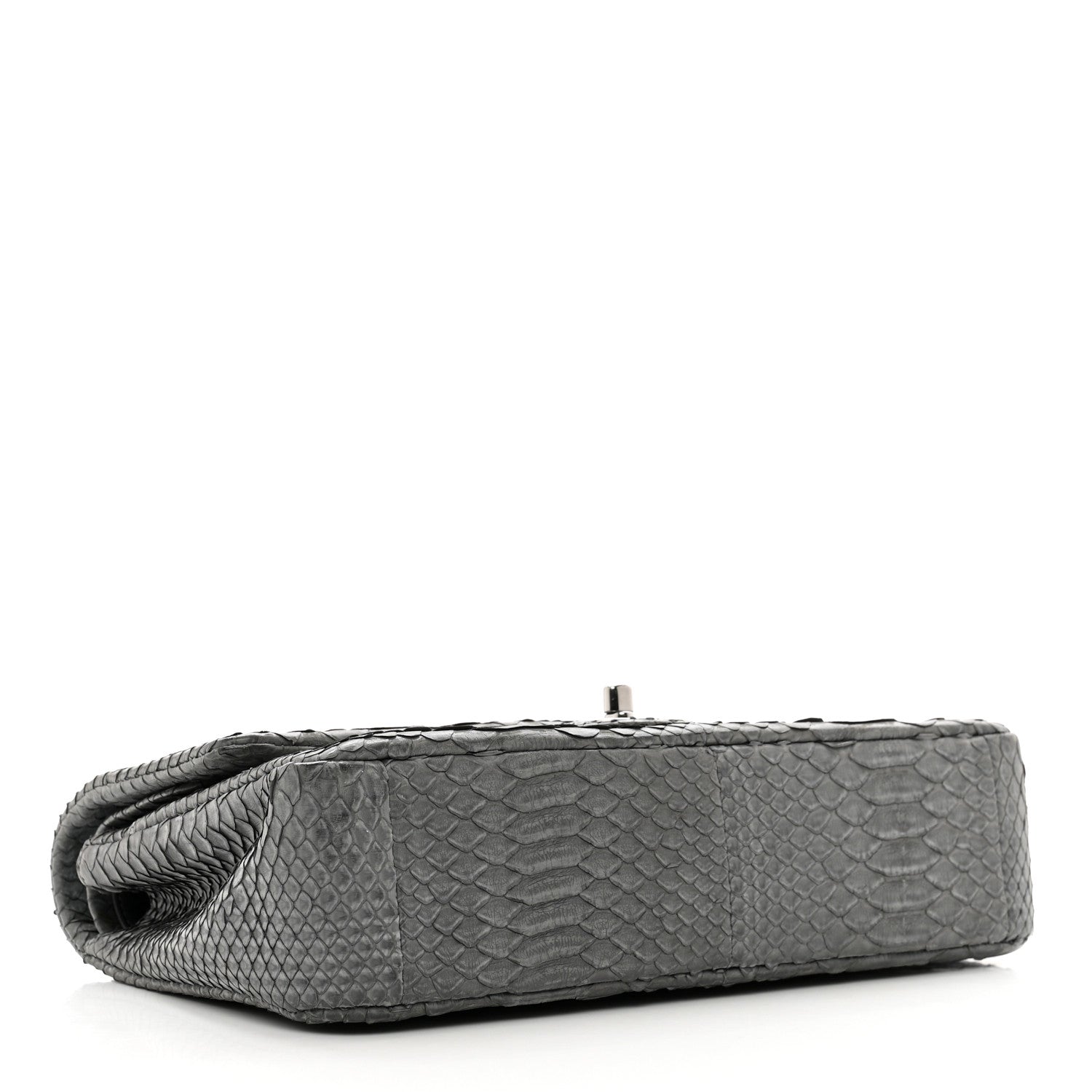 Chanel Snakeskin Medium Double Flap Grey 4 of 10