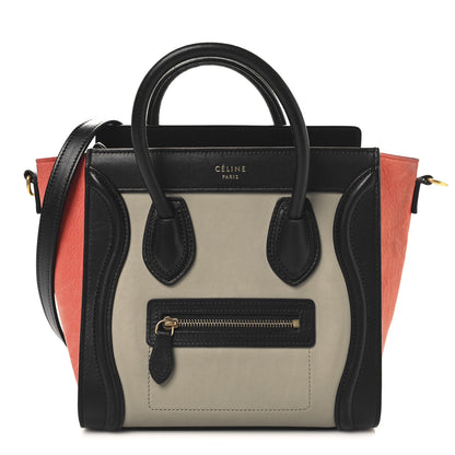 Celine Smooth Calfskin Nubuck Nano Tri-Color Luggage Beige 1 of 10