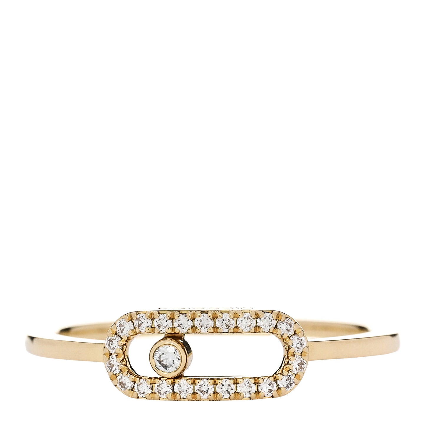 18K Yellow Gold Diamond Move Uno Ring 51 5.75