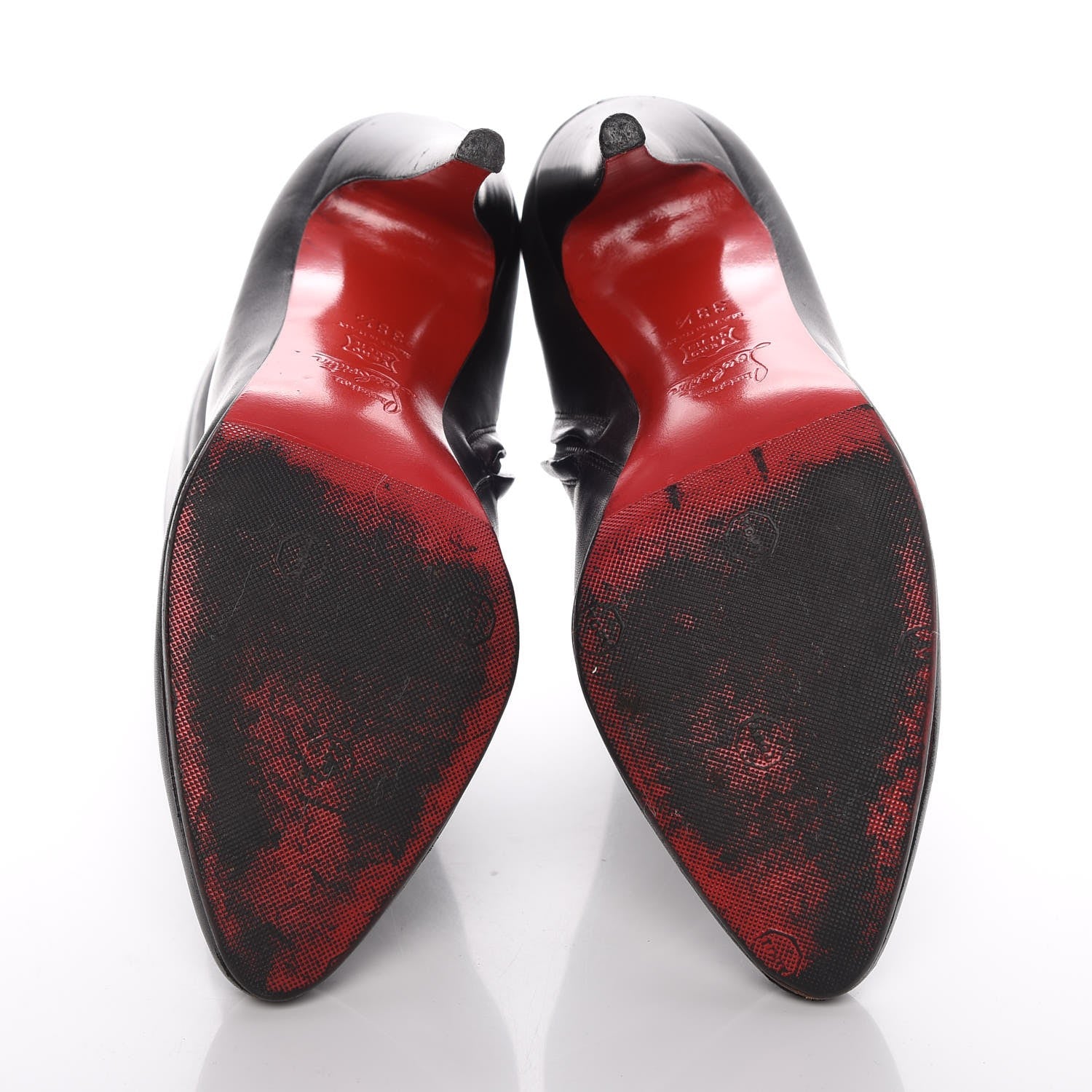 Christian Louboutin Calfskin Paris 100 Ankle Boots 38.5 Black 7 of 15