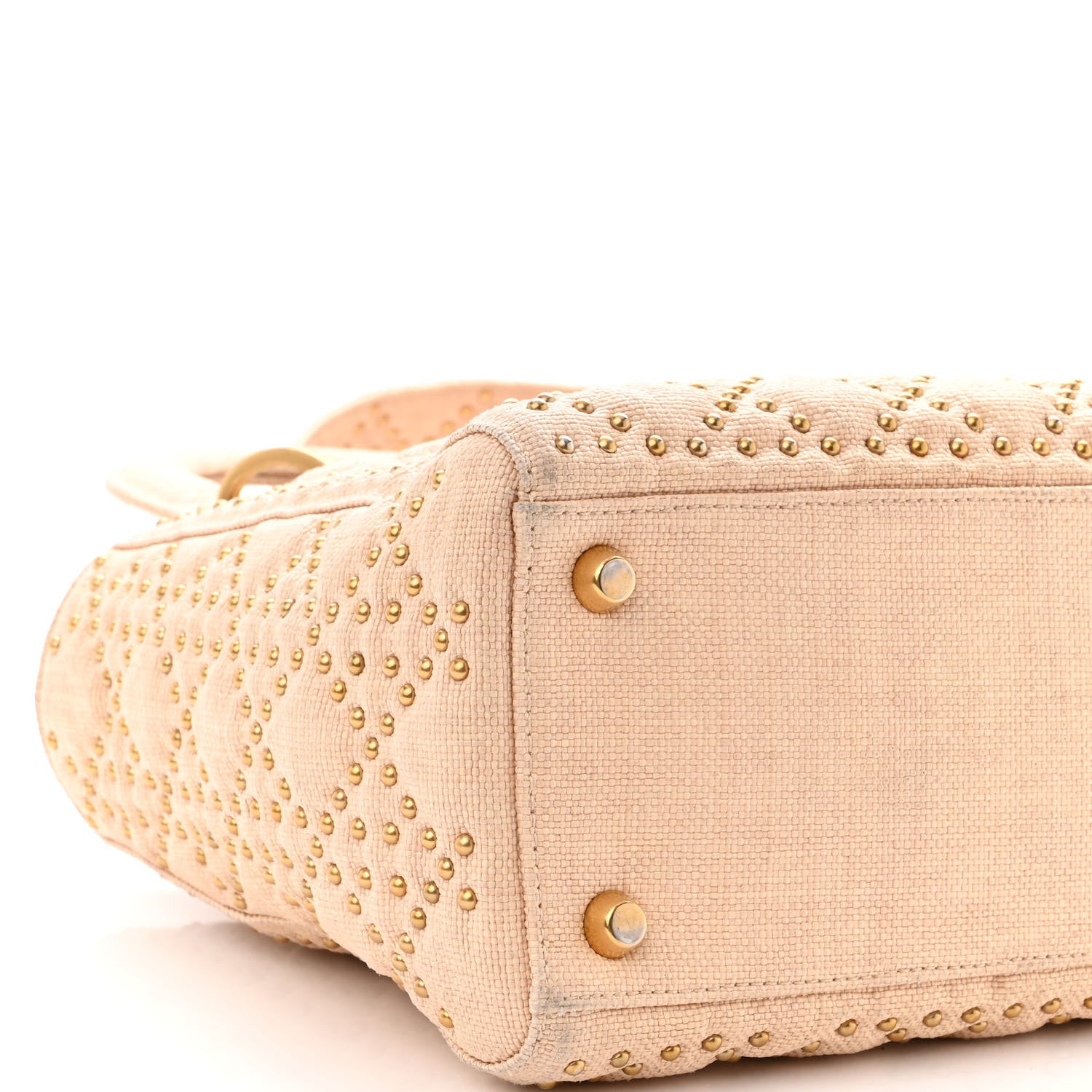 Christian Dior Canvas Cannage Studded Medium Supple Lady Dior Light Pink 8 of 9