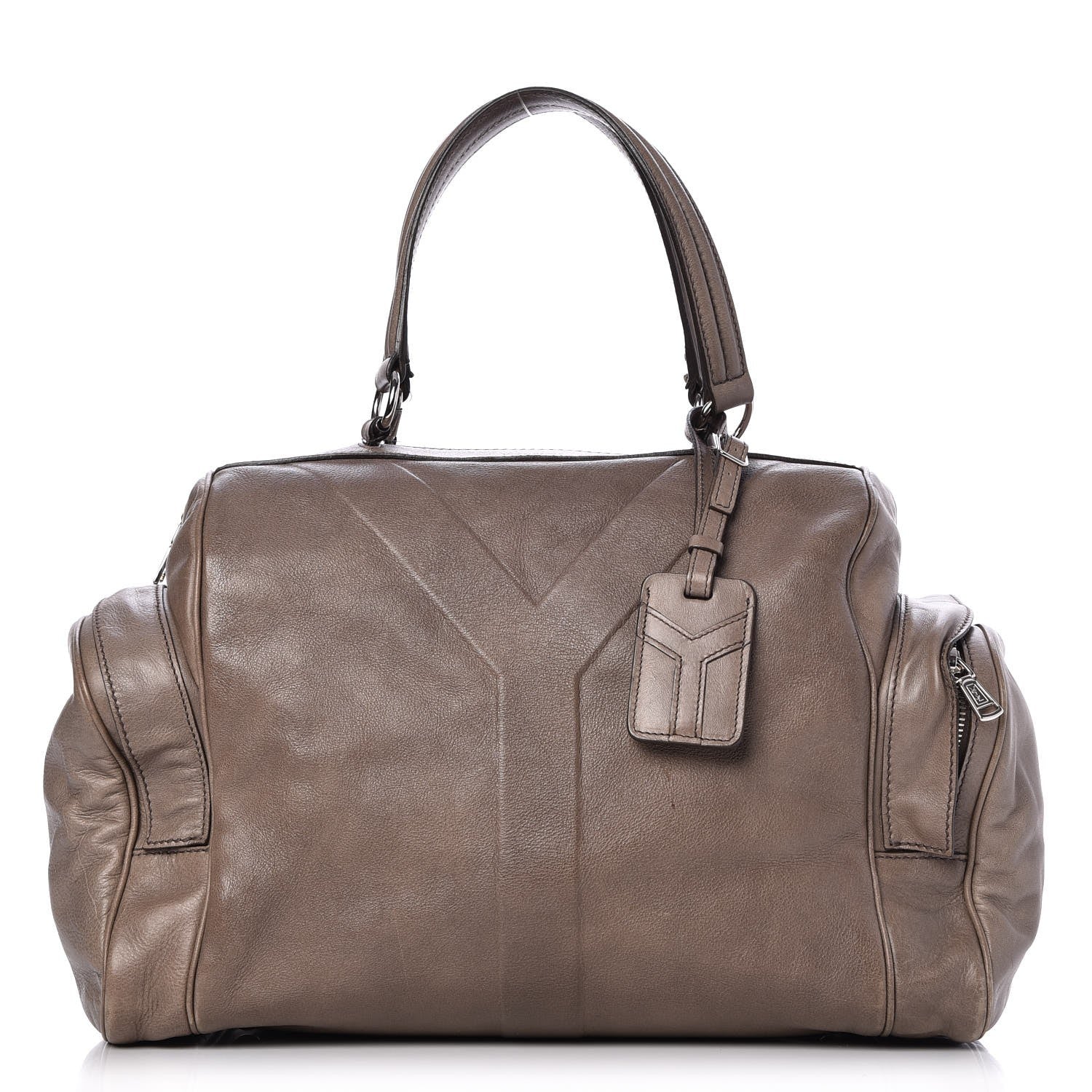 Saint Laurent Calfskin Large Vanity Bowler Taupe 1 of 12