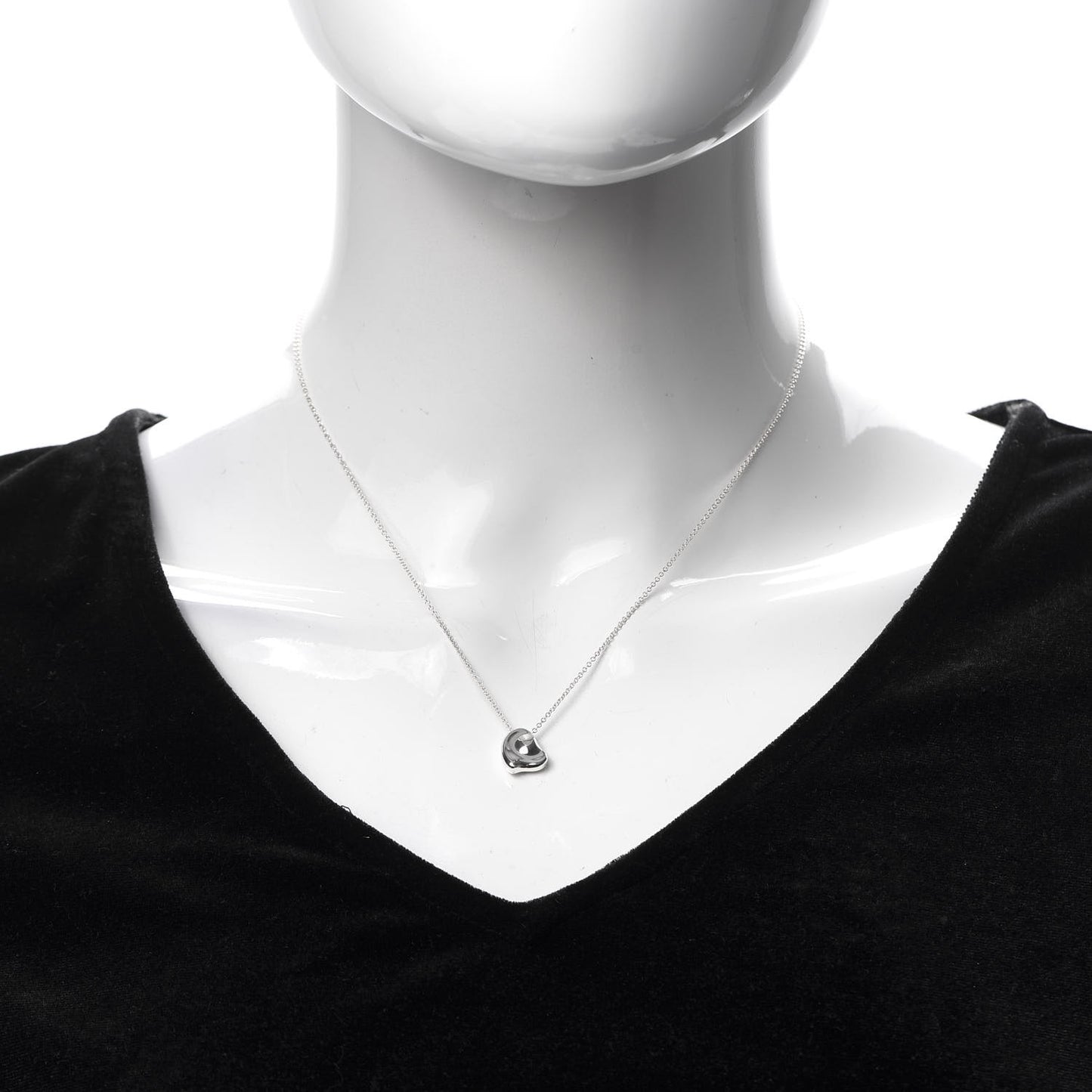 Sterling Silver 9mm Elsa Perretti Full Heart Pendant Necklace