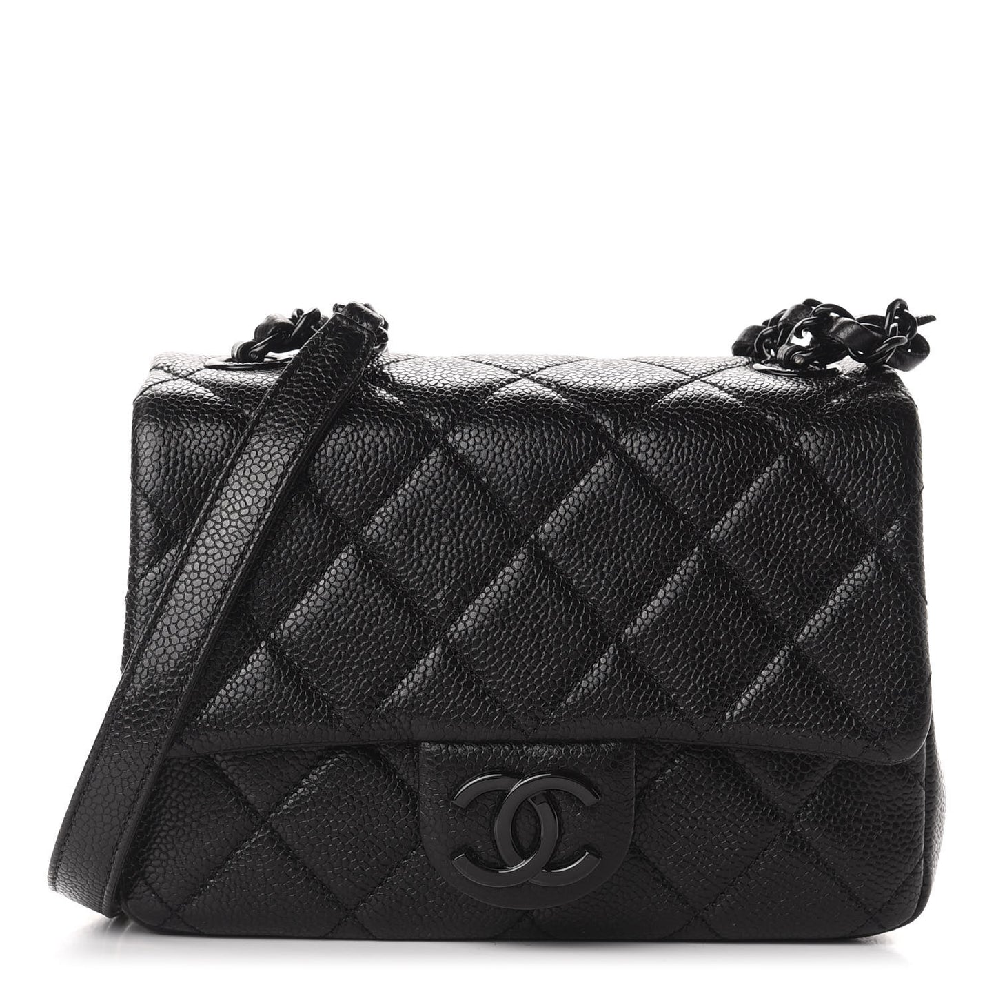 Caviar Quilted Incognito Mini Square Flap Black