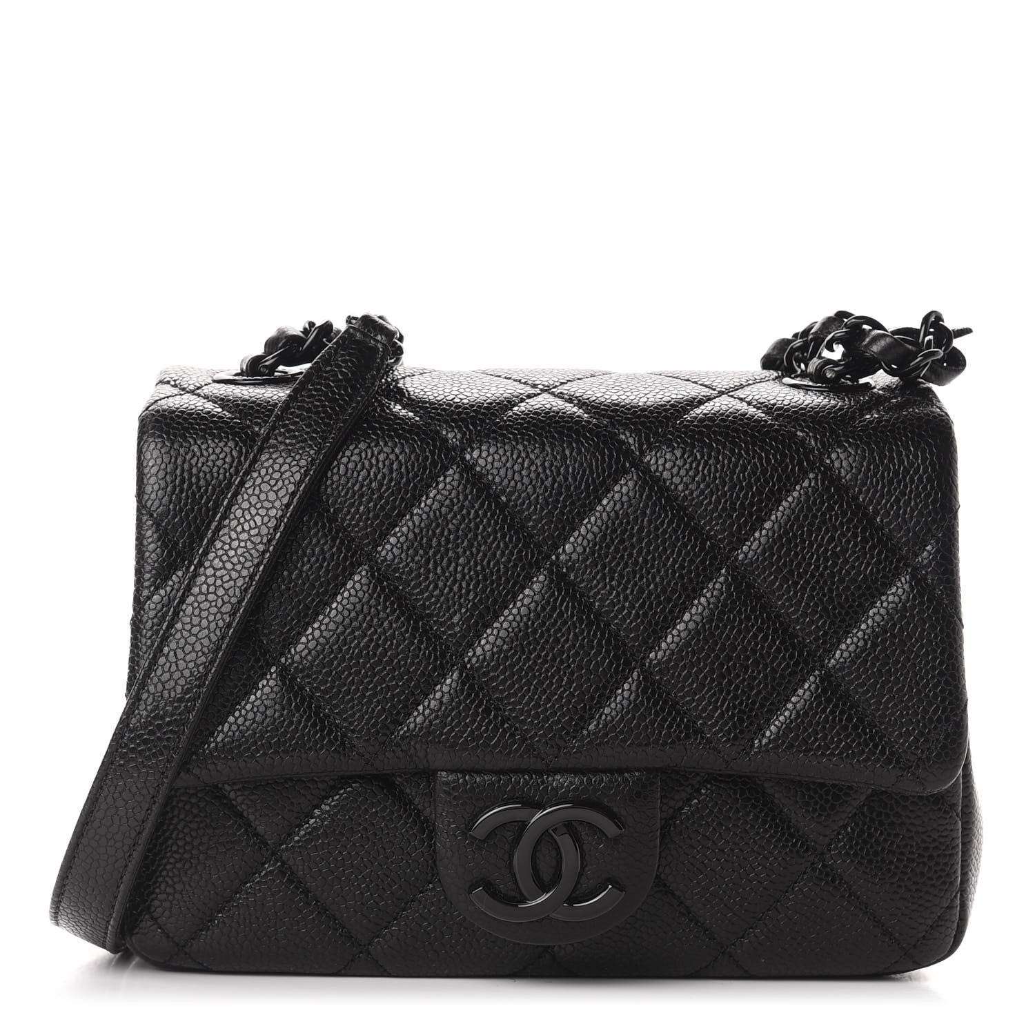 Chanel Caviar Quilted Incognito Mini Square Flap Black 1 of 10