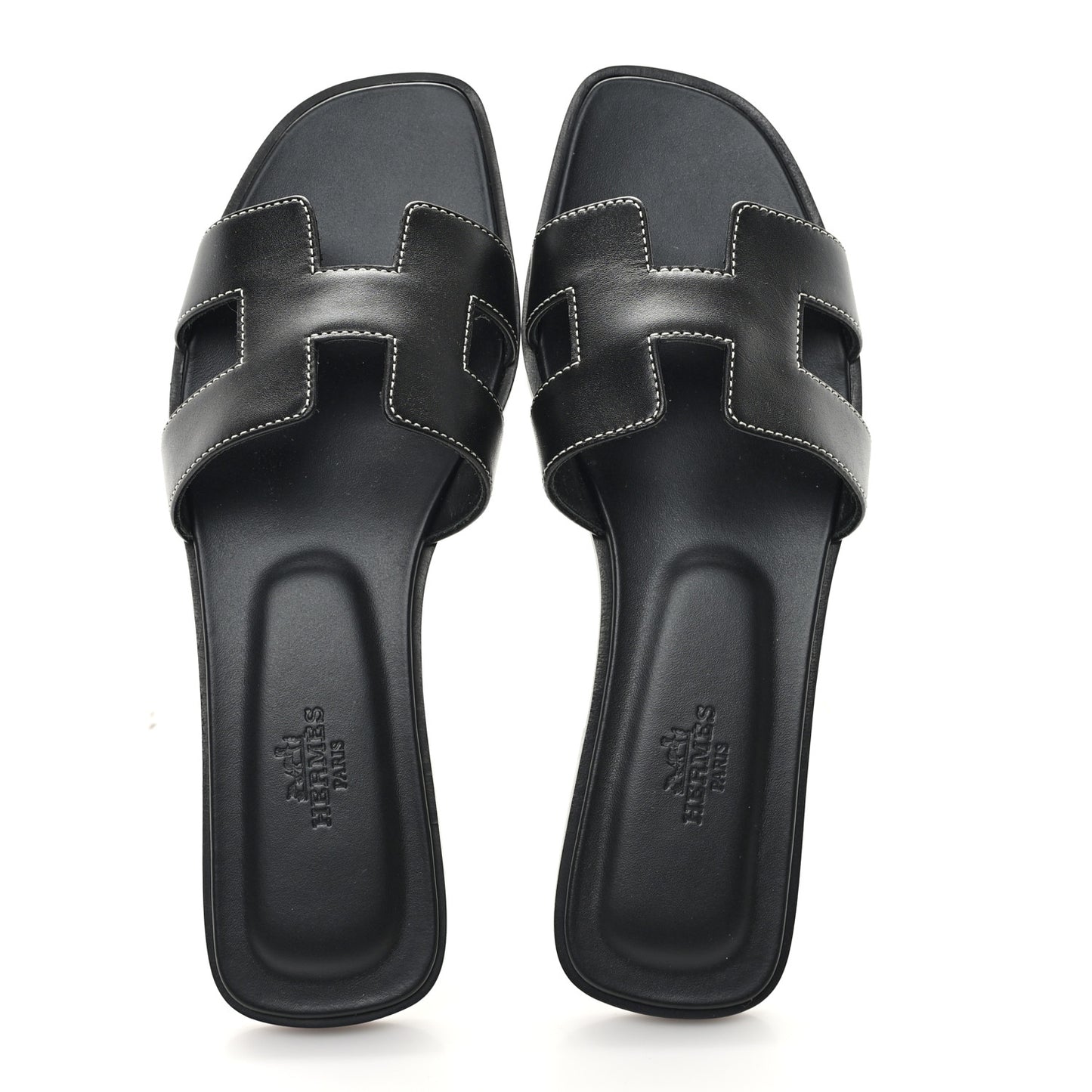 Box Calfskin Oran Sandals 38 Black