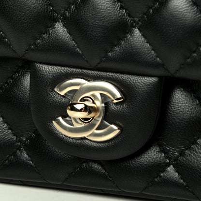 Chanel Lambskin Quilted Mini Rectangular Flap Black 6 of 6