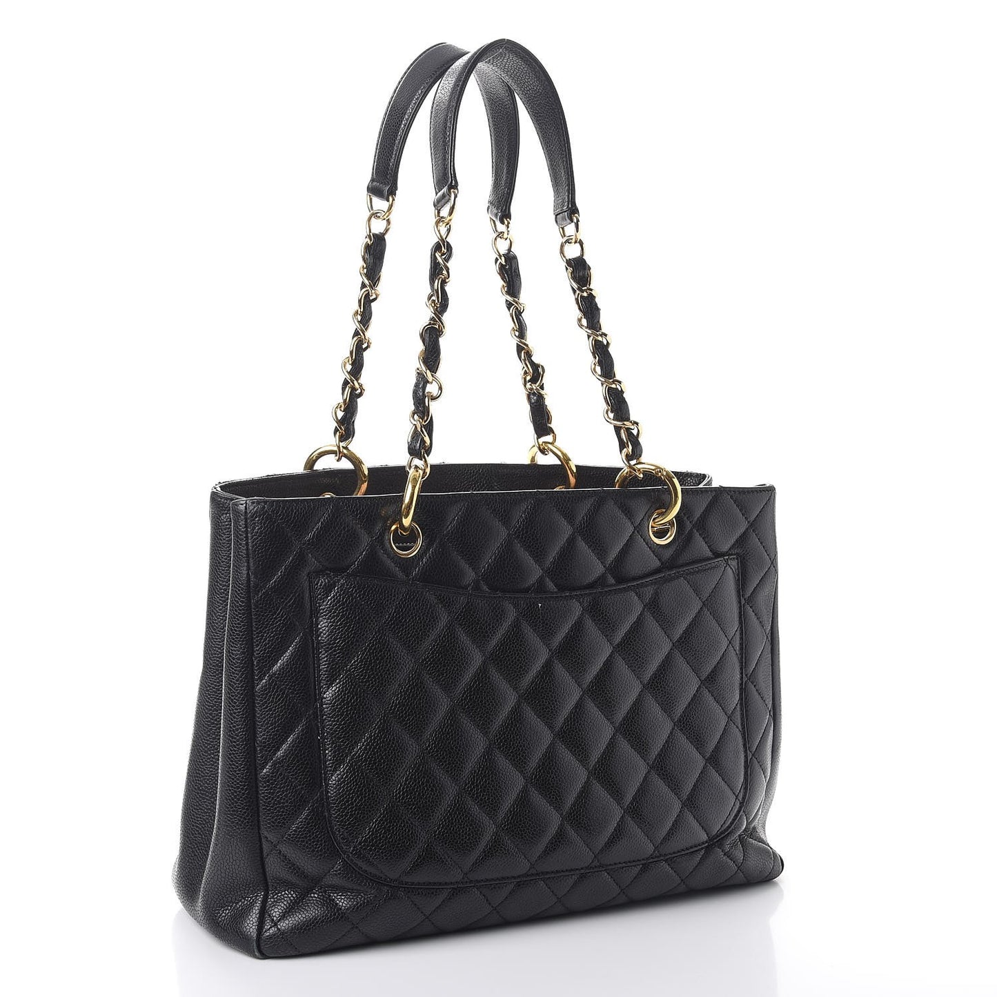 Caviar Quilted Grand Shopping Tote GST Black