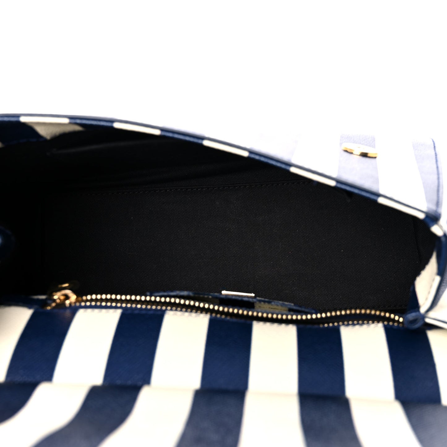 Dauphine Embroidered Striped Print Medium Miss Sicily Satchel White