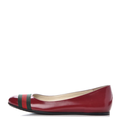 Gucci Calfskin Web Ballerina Flats 36 Red 11 of 20