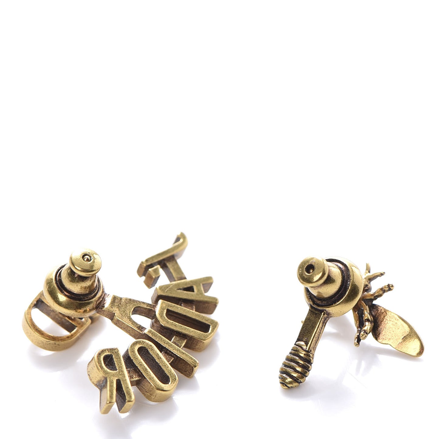 Metal J'Adior Earrings Aged Gold