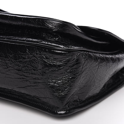 Saint Laurent Crinkled Calfskin Matelasse Monogram Medium Niki Chain Satchel Black 8 of 9