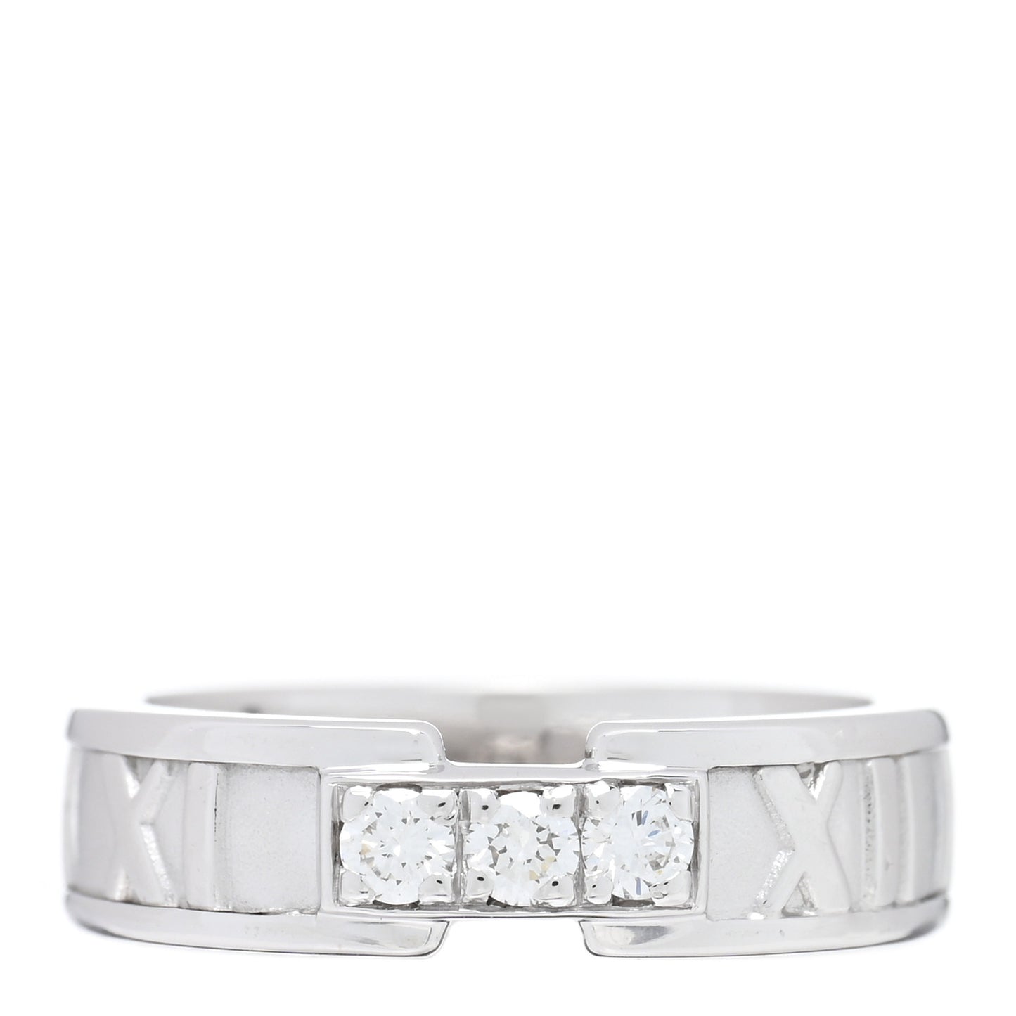 18K White Gold Diamond Atlas Ring 52 6