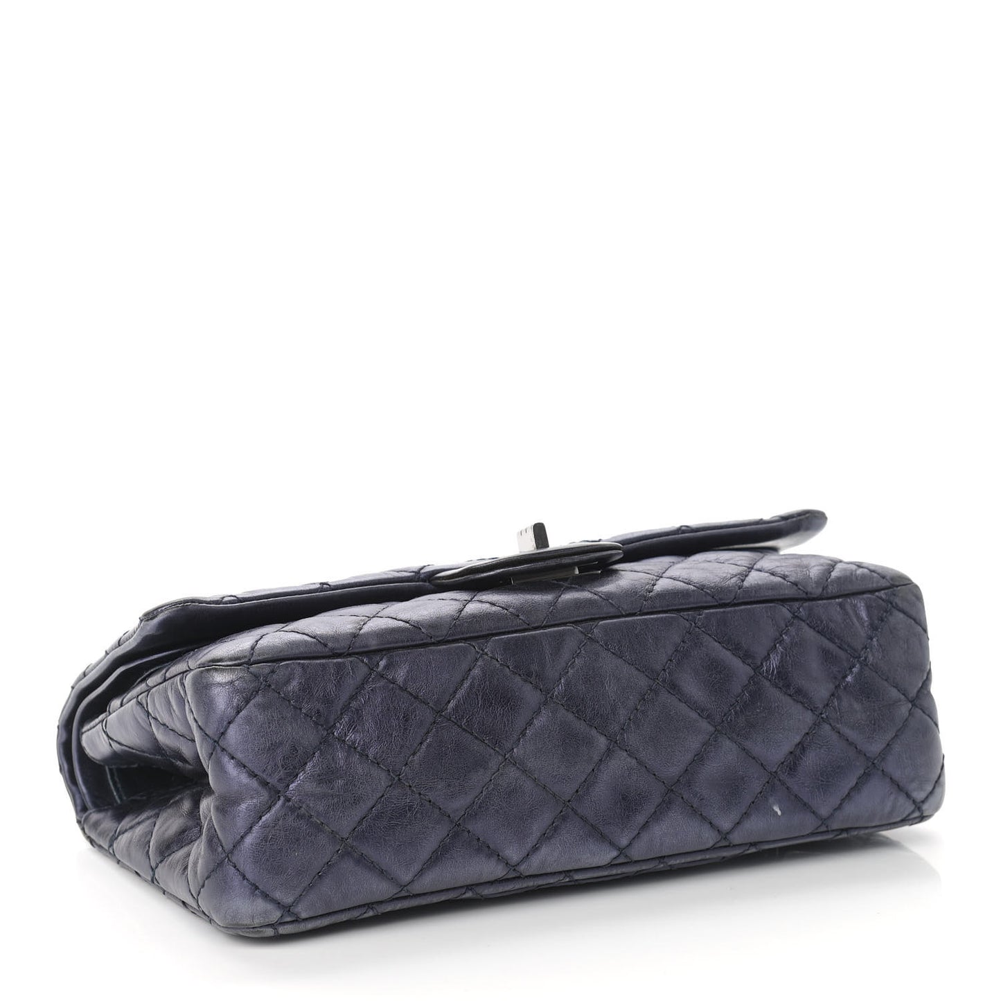 Metallic Aged Calfskin Quilted 2.55 Reissue 225 Flap Blue