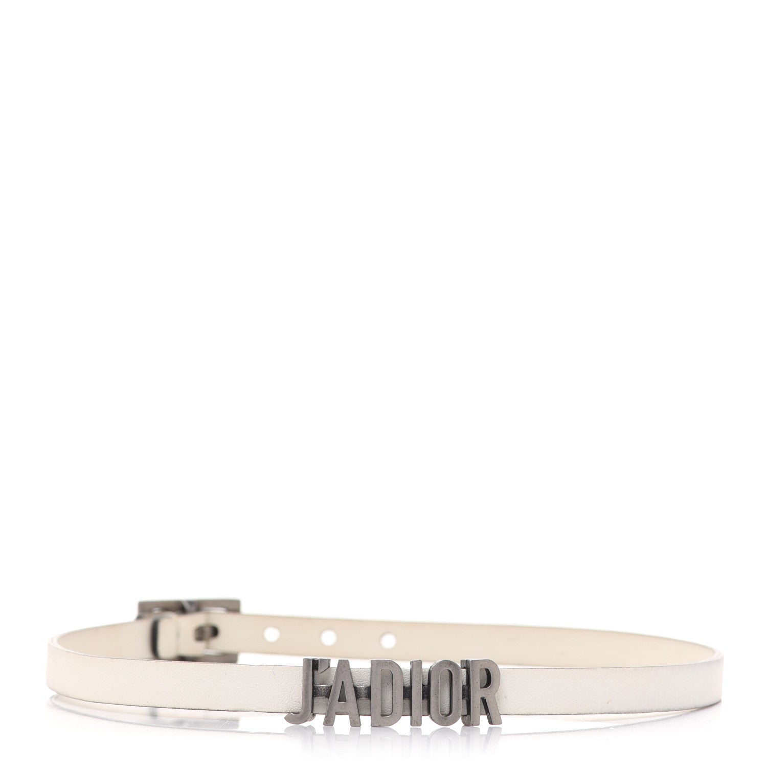 Christian Dior Calfskin J'Adior Logo Choker Necklace White 1 of 5