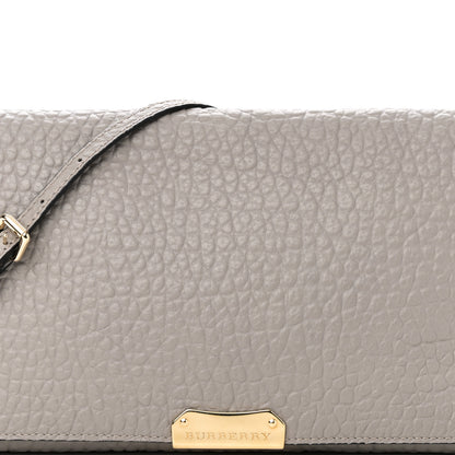 Burberry Signature Grain Medium Mildenhall Crossbody Bag Pale Grey 7 of 9