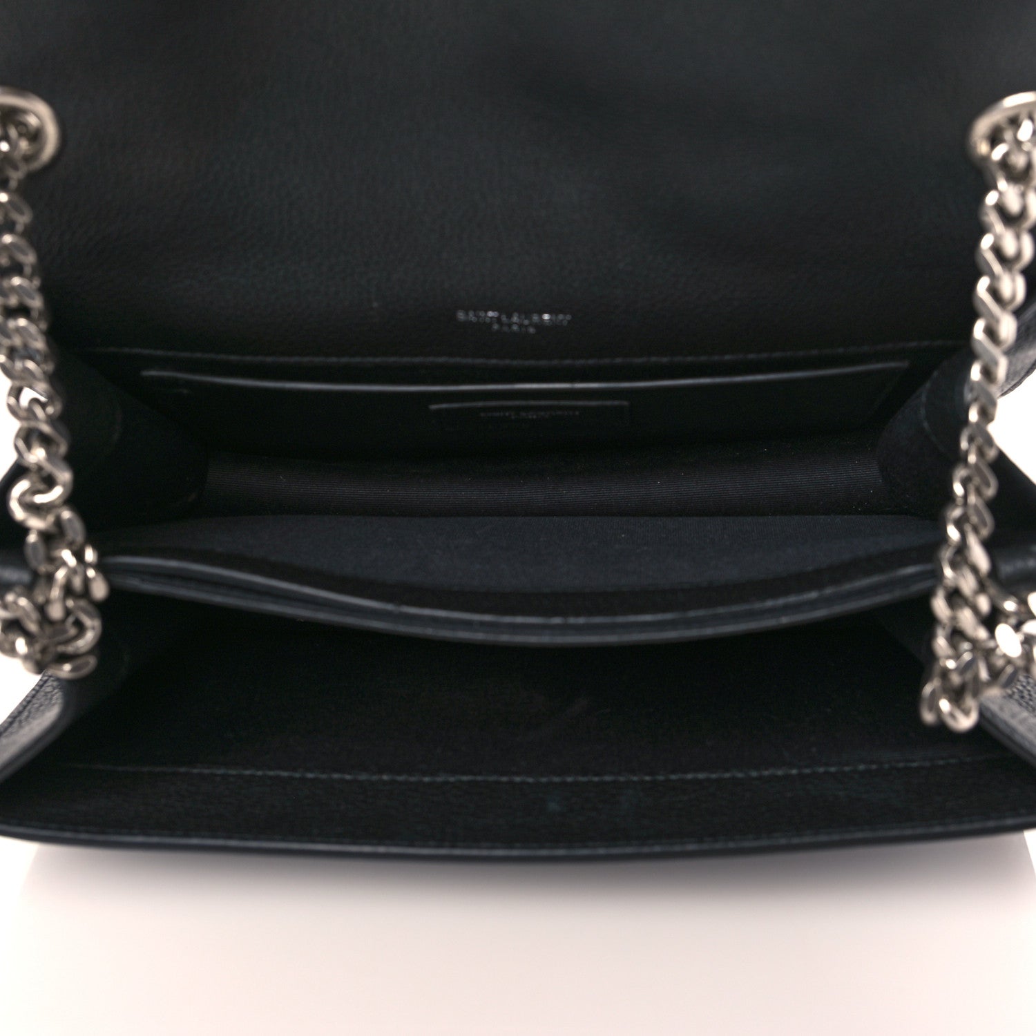 Saint Laurent Grained Calfskin Medium Monogram Sunset Crossbody Black 4 of 9